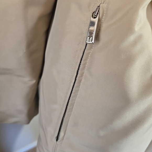 Max Mara Womens Beige Fur-Trimmed Hooded Jacket Size 4 - Picture 4 of 10